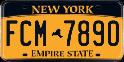 NY license plate FCM7890