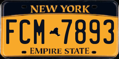 NY license plate FCM7893