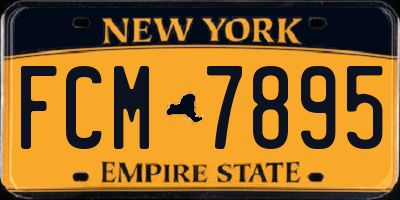 NY license plate FCM7895