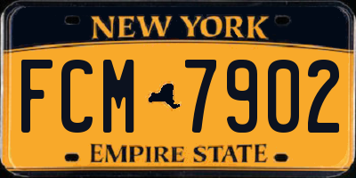 NY license plate FCM7902