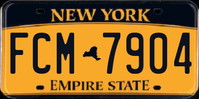 NY license plate FCM7904