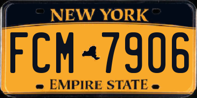 NY license plate FCM7906