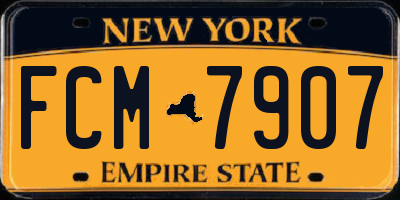 NY license plate FCM7907