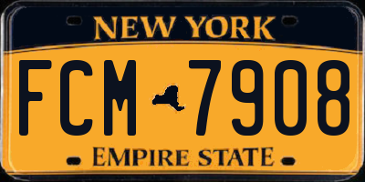 NY license plate FCM7908