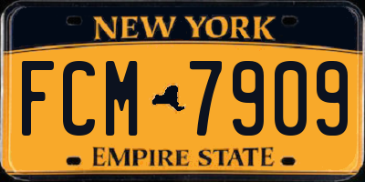 NY license plate FCM7909