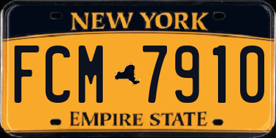 NY license plate FCM7910