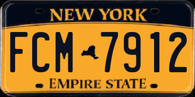 NY license plate FCM7912