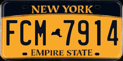 NY license plate FCM7914