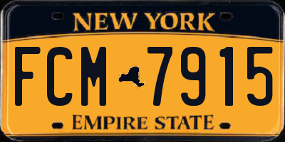 NY license plate FCM7915