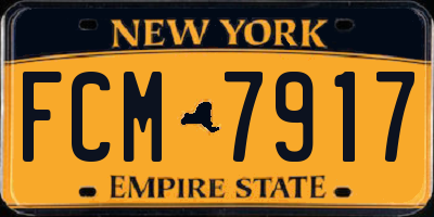 NY license plate FCM7917