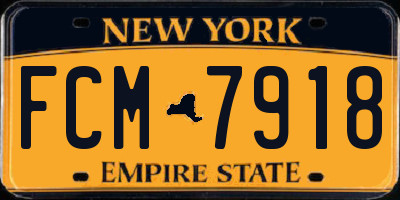 NY license plate FCM7918
