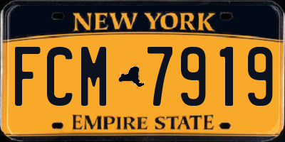 NY license plate FCM7919