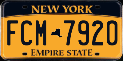 NY license plate FCM7920