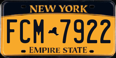 NY license plate FCM7922