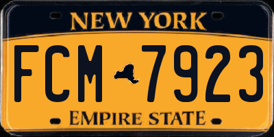 NY license plate FCM7923