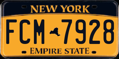NY license plate FCM7928