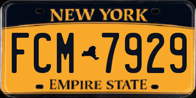 NY license plate FCM7929