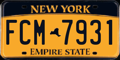 NY license plate FCM7931