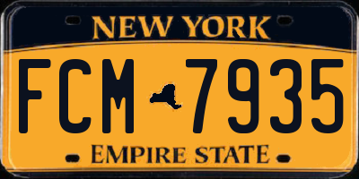 NY license plate FCM7935