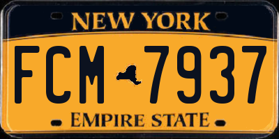 NY license plate FCM7937