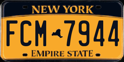 NY license plate FCM7944