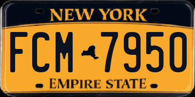 NY license plate FCM7950