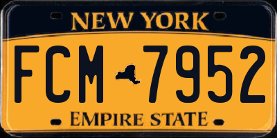 NY license plate FCM7952