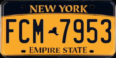 NY license plate FCM7953