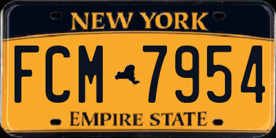 NY license plate FCM7954