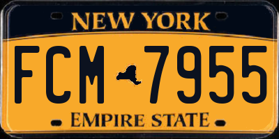 NY license plate FCM7955