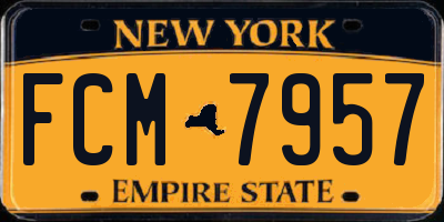 NY license plate FCM7957