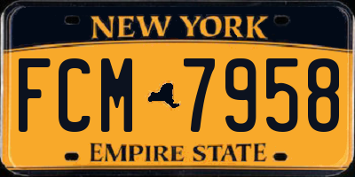 NY license plate FCM7958