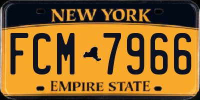 NY license plate FCM7966