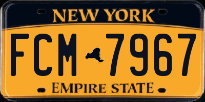 NY license plate FCM7967