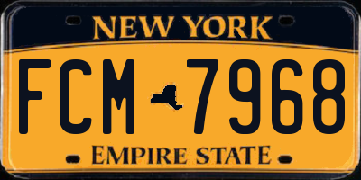 NY license plate FCM7968