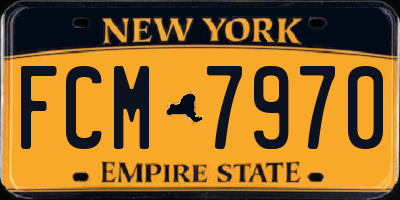 NY license plate FCM7970