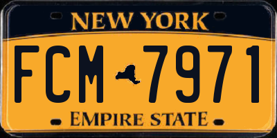 NY license plate FCM7971