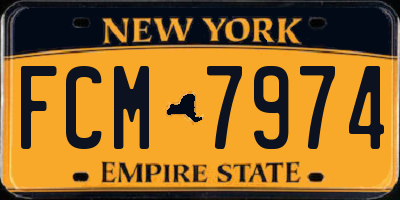 NY license plate FCM7974