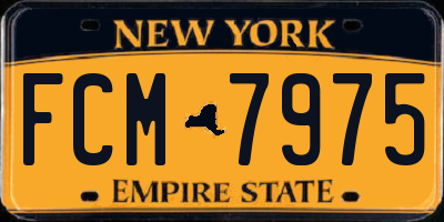 NY license plate FCM7975