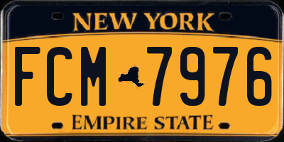NY license plate FCM7976