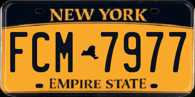 NY license plate FCM7977