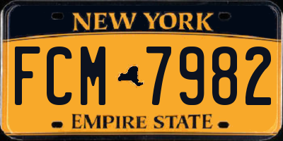 NY license plate FCM7982