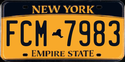 NY license plate FCM7983