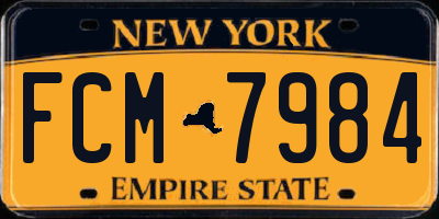 NY license plate FCM7984