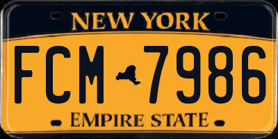 NY license plate FCM7986