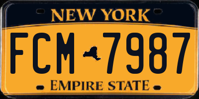 NY license plate FCM7987