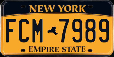 NY license plate FCM7989