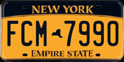 NY license plate FCM7990