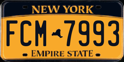 NY license plate FCM7993