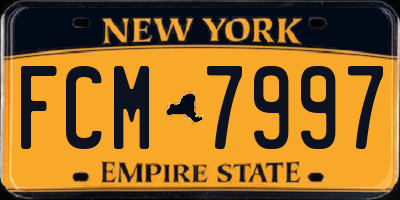 NY license plate FCM7997